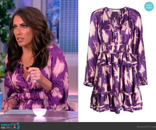 Ulla Johnson Emery Tie Dye Long Sleeve Silk Dress worn by Alyssa Farah Griffin on The View