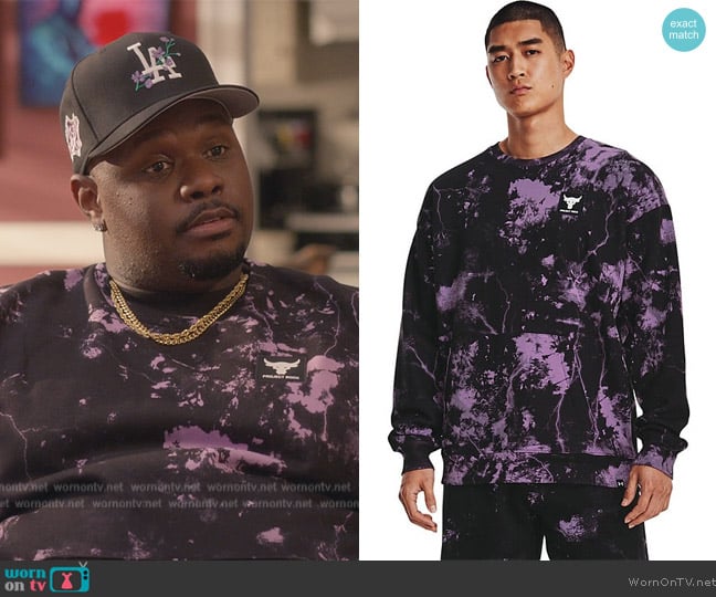 Under Armour Project Rock Disrupt Rival Print Crewneck Sweatshirt worn by Sherm Jones (Carl Tart) on Grand Crew