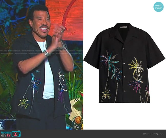 Valentino Embroidered Palm Tree Shirt worn by Lionel Richie on American Idol