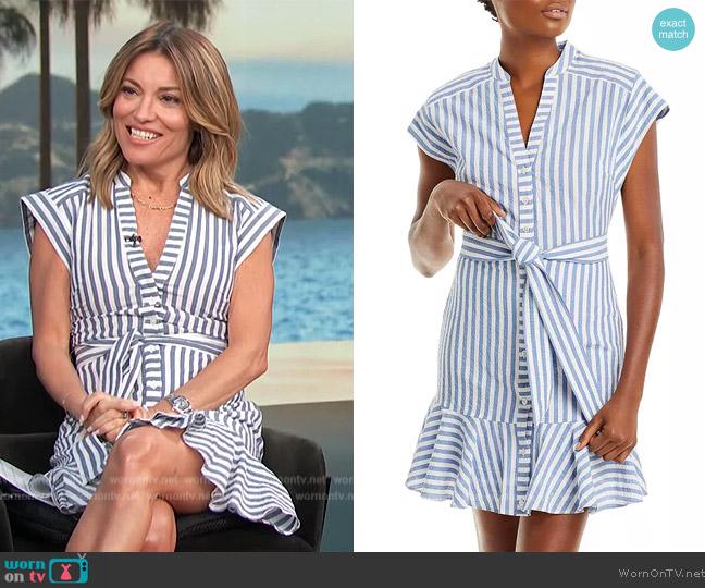 Veronica Beard Avella Tie Waist Dress worn by Kit Hoover on Access Hollywood