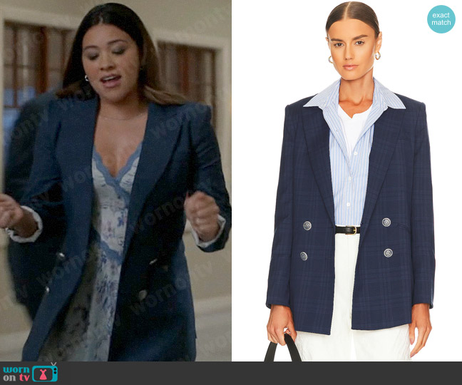 Veronica Beard Oria Blazer worn by Nell Serrano (Gina Rodriguez) on Not Dead Yet