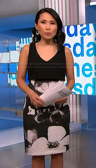 Vicky’s black top and floral skirt on NBC News Daily