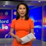 Vicky’s coral cold-shoulder sheath dress on Today