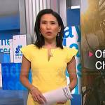 Vicky’s yellow flutter sleeve dress on NBC News Daily