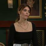 Victoria’s black square neckline dress on The Young and the Restless