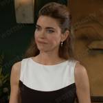 Victoria’s black and white sheath dress on The Young and the Restless