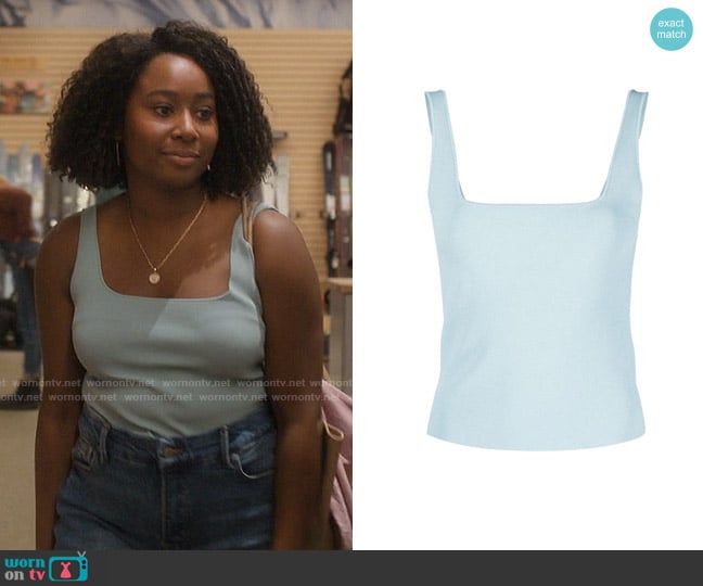 Vince Square-neck Tank Top worn by Brit Monclair (Sasha Compère) on Single Drunk Female