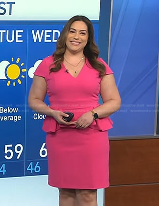 Violeta Yas’s pink peplum dress on NBC News Daily