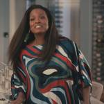 Vivian’s abstract print kaftan dress on Bel-Air