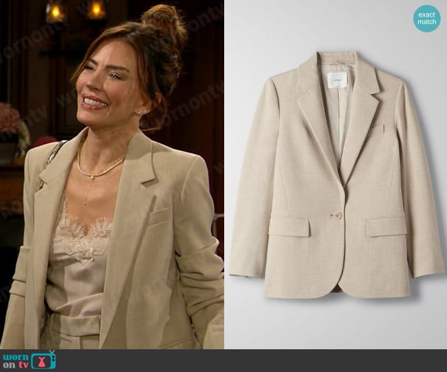 Wilfred at Aritzia Nostalgia Blazer worn by Taylor Hayes (Krista Allen) on The Bold and the Beautiful