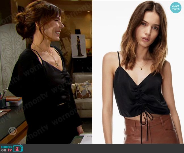 Wilfred at Aritzia Verso Camisole in Black worn by Taylor Hayes (Krista Allen) on The Bold and the Beautiful