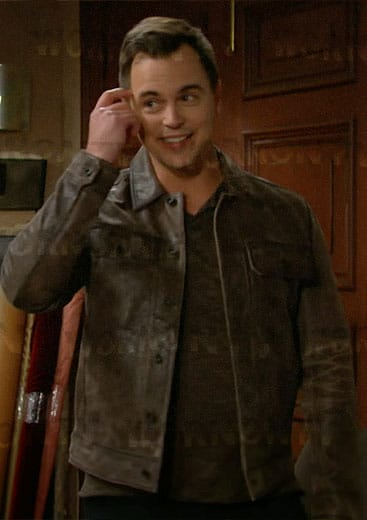 Wyatt brown leather jacket on The Bold and the Beautiful