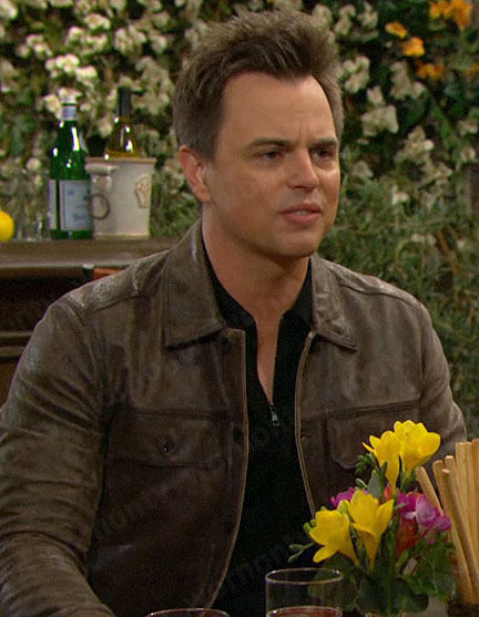 Wyatt brown leather jacket on The Bold and the Beautiful