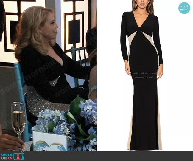 Xscape V-Neck Embellished Contrast-Inset Gown worn by Liesl Obrecht (Kathleen Gati) on General Hospital