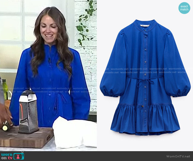 Zara Ruffled Shirt Dress worn by Rachel Mansfield on Today