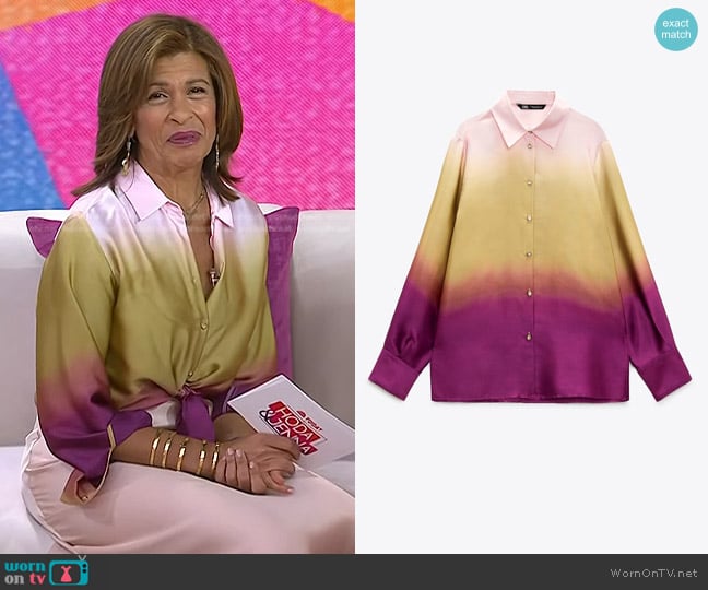 Zara Tie Dye Print Shirt worn by Hoda Kotb on Today