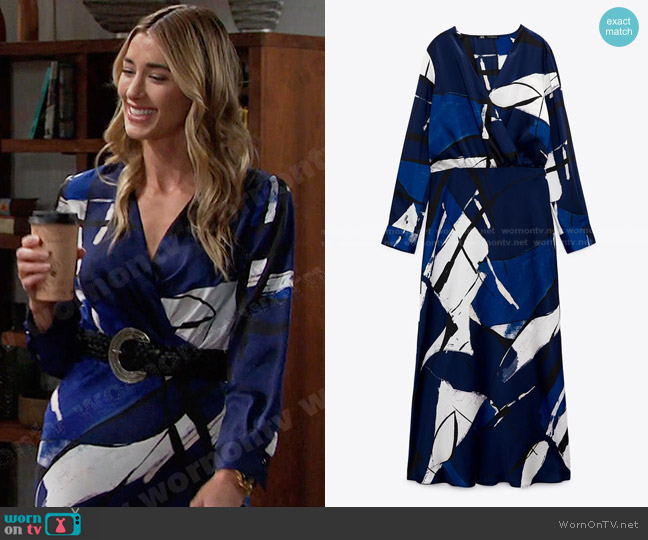 WornOnTV: Sloan’s blue printed dress on Days of our Lives | Jessica ...