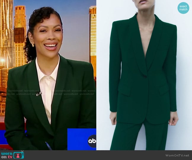 WornOnTV: Shirleen Allicot’s green shawl collar blazer on Good Morning ...