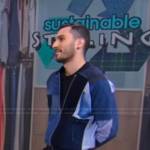 Daniel Silverstein’s blue patchwork bomber jacket on Good Morning America