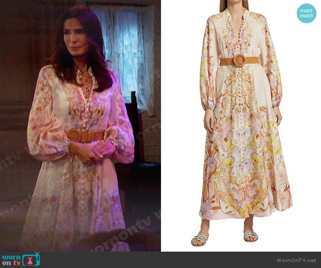 Zimmermann Jeannie Linen Maxi Dress worn by Hope Williams (Kristian Alfonso) on Days of our Lives