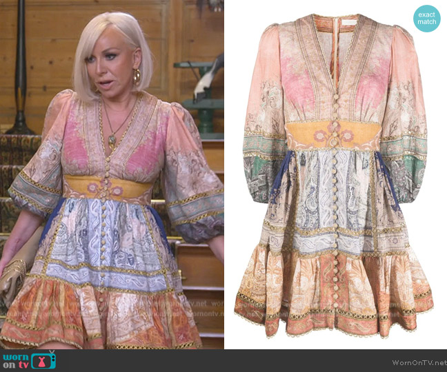 Zimmermann Anneke panelled mini dress worn by Margaret Josephs on The Real Housewives of New Jersey