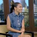 Yara Shahidi’s denim mini dress on Live with Kelly and Mark