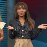 Zuri’s black tweed cropped jacket on Access Hollywood