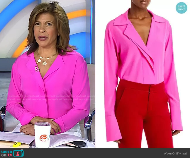 A.L.C. Kinsley Stretch Silk Blouse worn by Hoda Kotb on Today