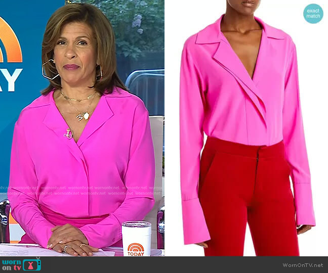 A.L.C. Kinsley Stretch Silk Blouse worn by Hoda Kotb on Today