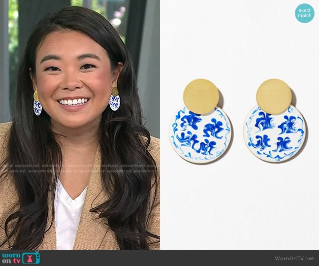 Ana Luisa Kinoko Marble Blue Earrings Large worn by Vivian Tu on Today