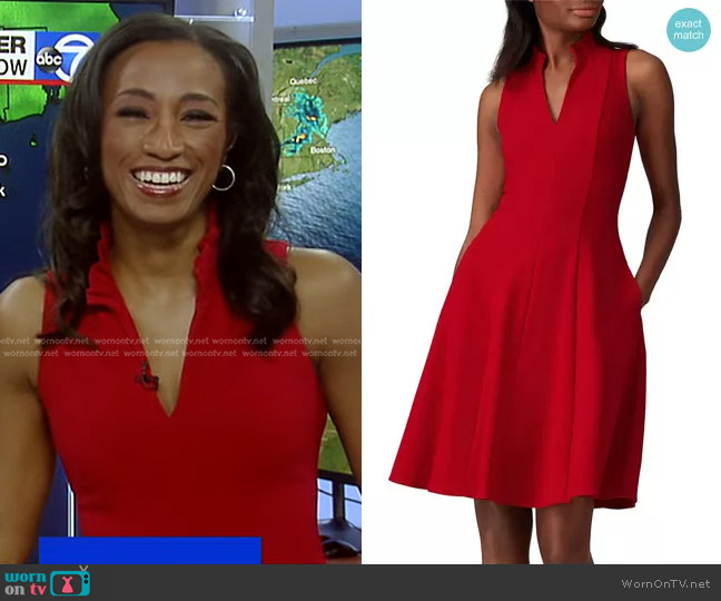 WornOnTV: Brittany Bell’s red v-neck dress on Good Morning America ...