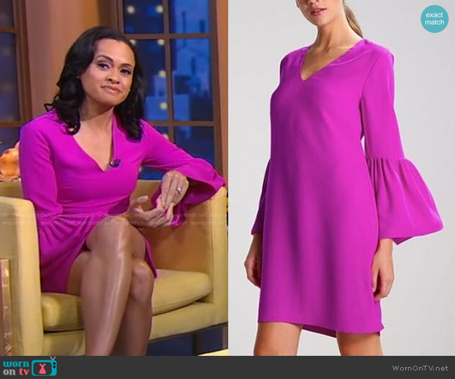 Banana Republic Bell Sleeves Shift Dress worn by Linsey Davis on Good Morning America