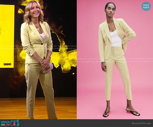 Zara Basic Blazer and Pants worn by Lara Spencer on Good Morning America