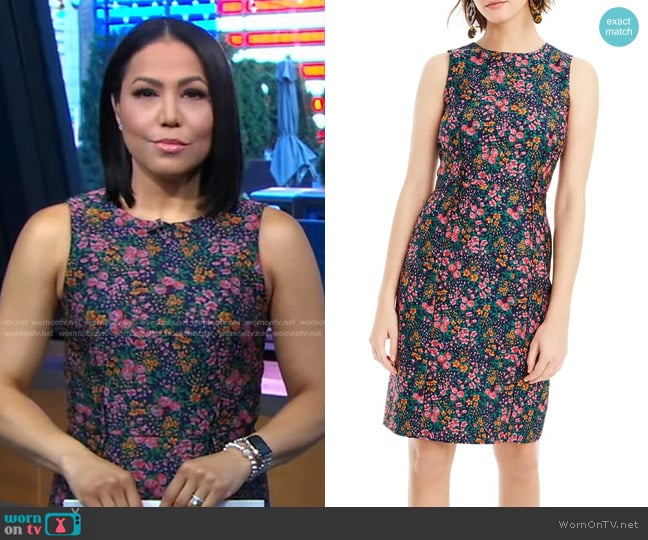 J. Crew Botanic Jacquard Sheath Dress worn by Stephanie Ramos on Good Morning America