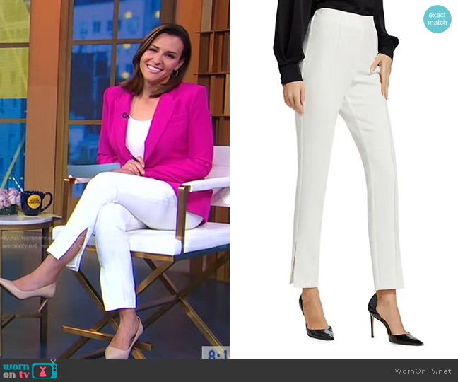 WornOnTV: Mary’s pink blazer and white slit pants on Good Morning ...