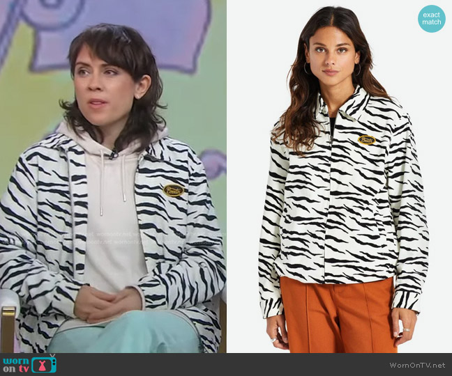 Brixton Utopia Jacket in Off White Tiger worn by Tegan Quin on Good Morning America