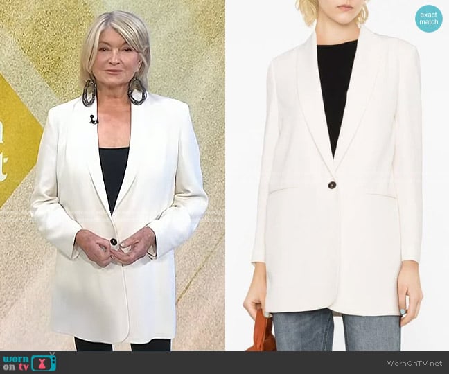 Brunello Cucinelli Shawl Lapel Single-Breasted Blazer worn by Martha Stewart on Today