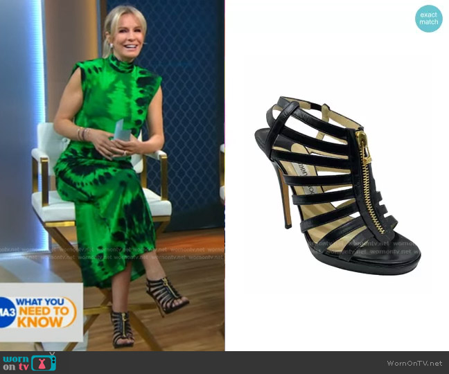 Jimmy Choo Caged Heeled Sandals worn by Dr. Jennifer Ashton on Good Morning America