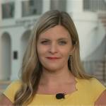 Catie Beck’s yellow scalloped short sleeve dress on Today