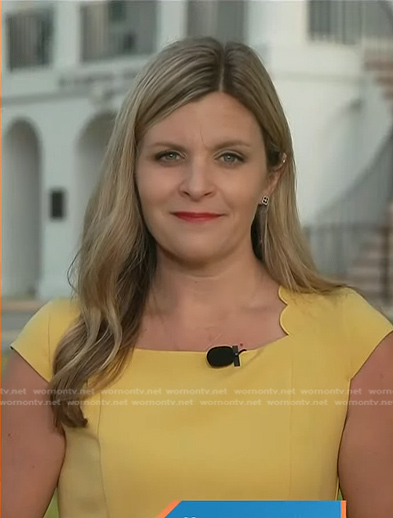 Catie Beck’s yellow scalloped short sleeve dress on Today