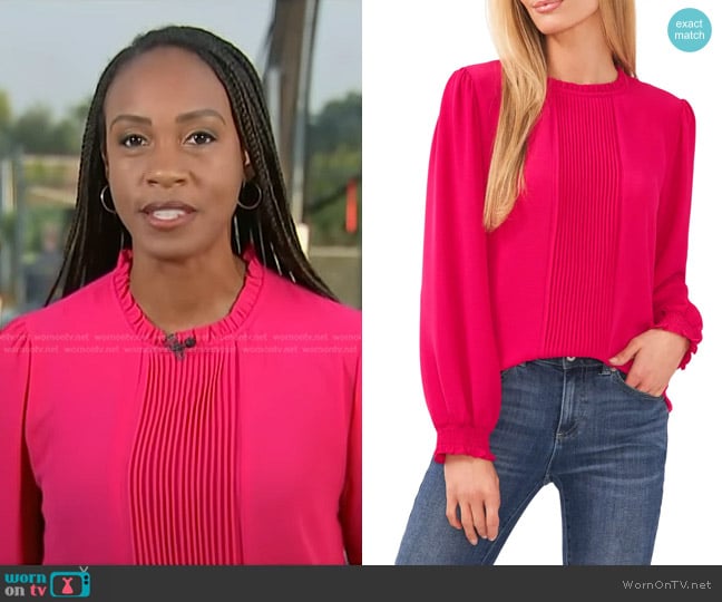 Cece Pintucked Long-Sleeve Blouse worn by Blayne Alexander on Today