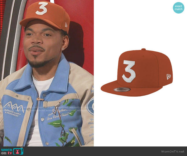 Chance the Rapper Chance 3 New Era Rust Orange/White Hat worn by Chance the Rapper on The Voice