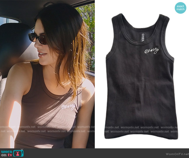 Cherry LA Embroidered Tank worn by Kendall Jenner (Kendall Jenner) on The Kardashians