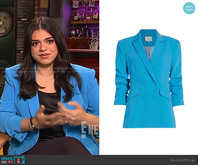 Cinq a Sept Kris Blazer in Atomic Blue worn by Mayan Lopez on E! News