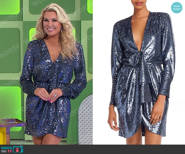 Cinq a Sept Skylar Dress in Onyx worn by Rachel Reynolds on The Price is Right