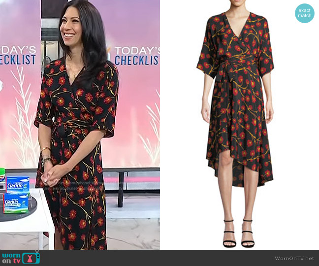 WornOnTV: Dr. Natalie Azar’s black floral wrap dress on Today | Clothes ...