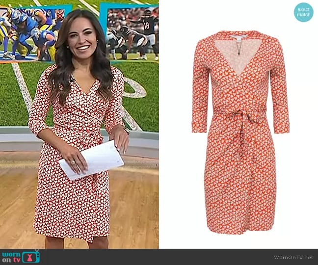 Diane von Furstenberg Printed Silk Wrap Dress worn by Kaylee Hartung on Today