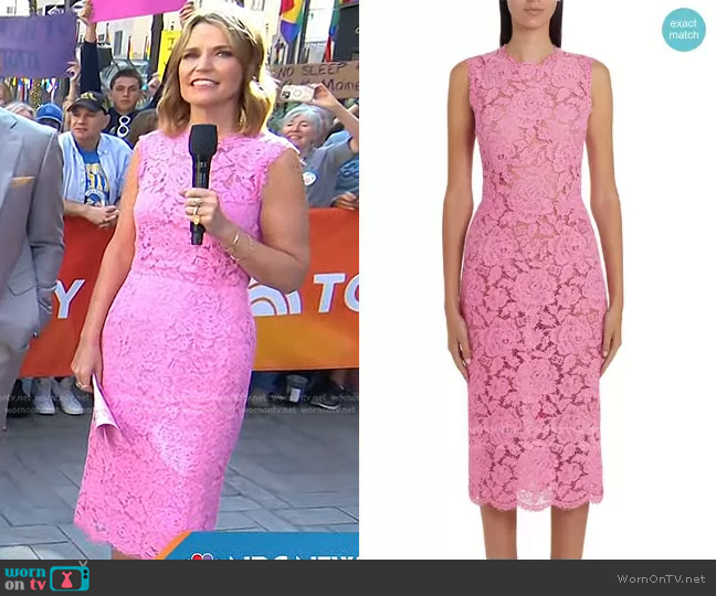 Dolce and Gabbana Lace Midi Dress worn by Savannah Guthrie on Today