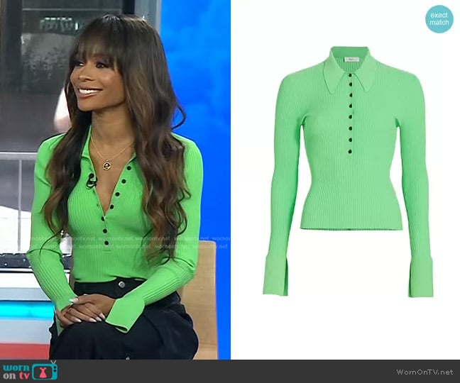 A.L.C. Eleanor Ribbed Long Sleeve Top in Spring Bouquet worn by Zuri Hall on Today