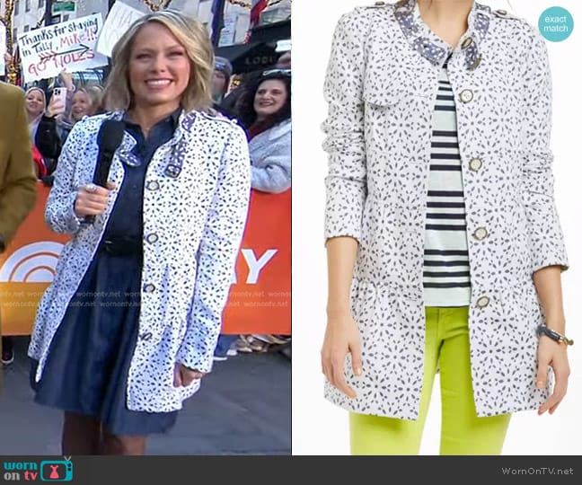 Elevenses Eyelet Trench Coat worn by Dylan Dreyer on Today